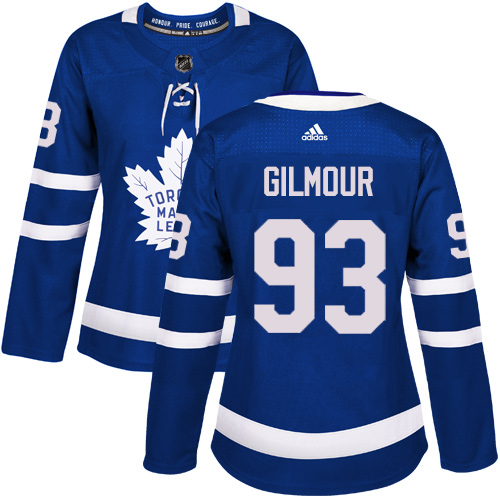 Adidas Toronto Maple Leafs 93 Doug Gilmour Blue Home Authentic Women Stitched NHL Jersey